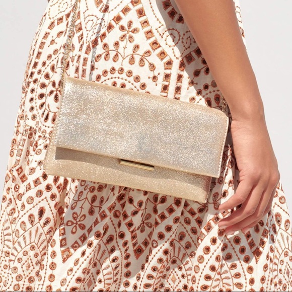 loeffler randall tab clutch with silver chain - Picture 2 of 3